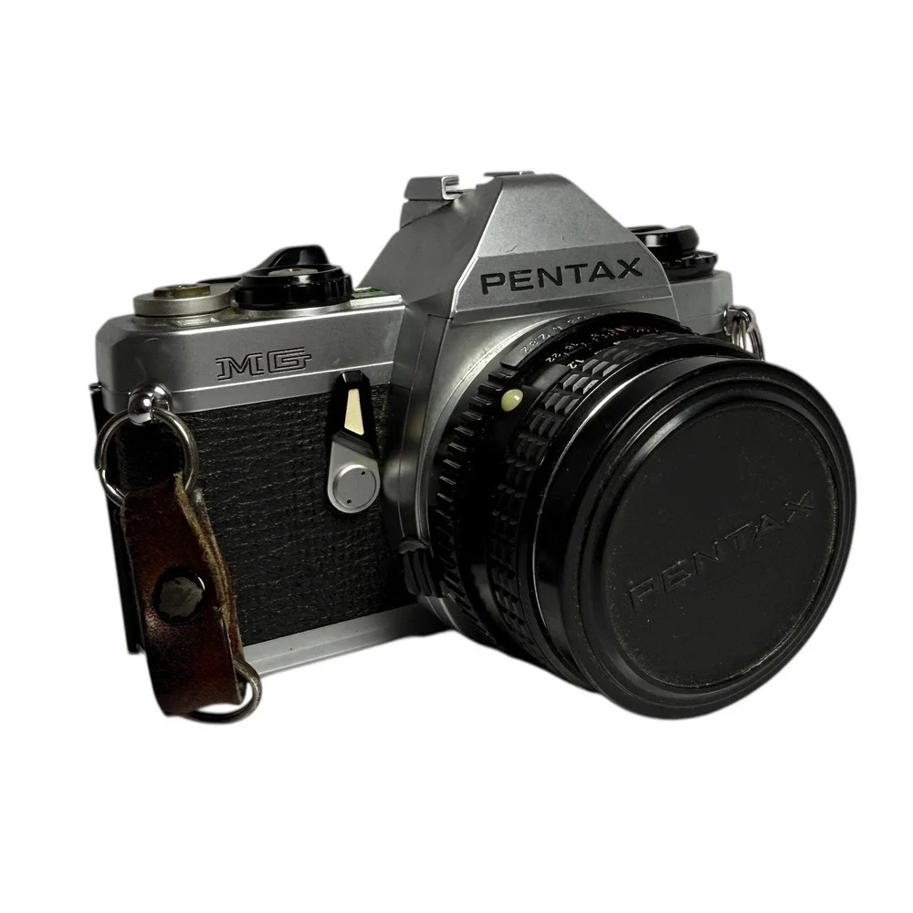 Pentax MG 35mm Film SLR Camera with Pentax-M 50mm f2 Lens And Original Sling